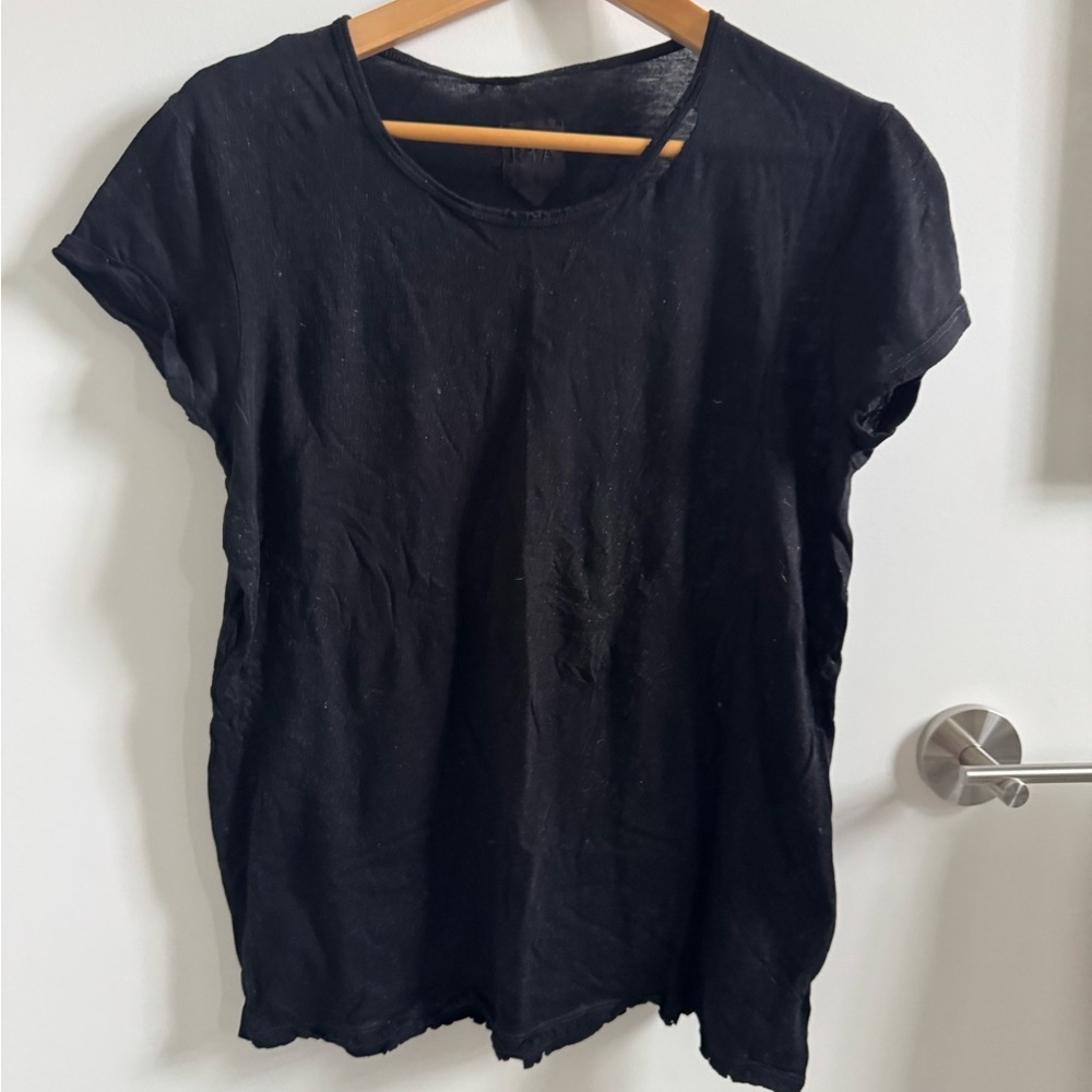 RtA Black Short Sleeve Tee cotton and cashmere
